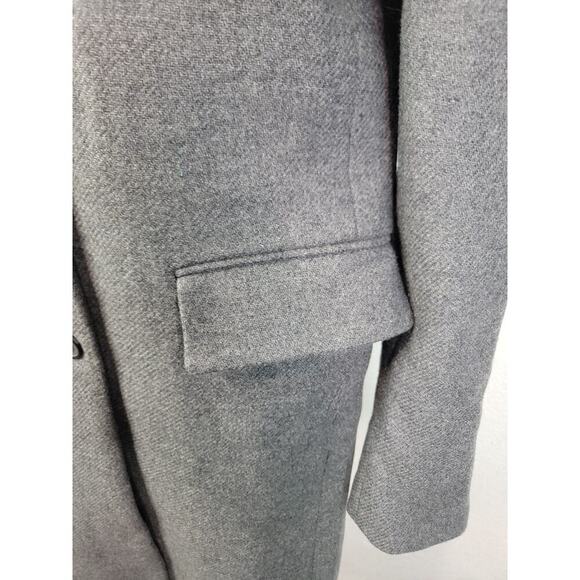 Zara Manteco Peacoat Sz XS Italian Wool Dark Gray Three Button Long Coat Jacket - Picture 4 of 14